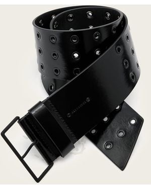 AllSaints Mia Leather Waist Belt - Black