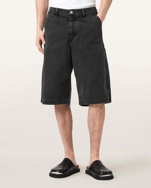 AllSaints Jackson Relaxed Fit Cotton Shorts - Black