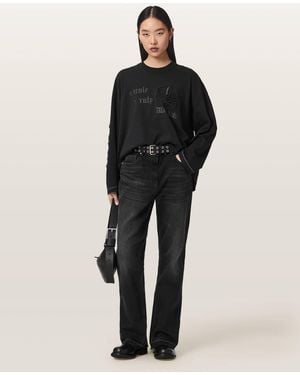 AllSaints Fable Mid Rise Bootcut Denim Jeans - Black