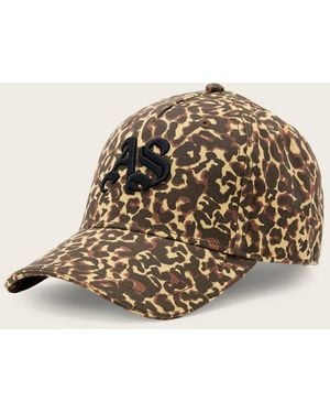 AllSaints Casey Leopard Print Baseball Cap - Natural