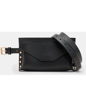 AllSaints Eden Studded Leather Bag Belt - White