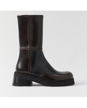 E8 By Miista Inne Mid Leather Boots - Black