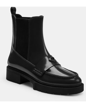 【Coach】Alexa Leather Heeled Chelsea Boots COACH Alexa Leather Heeled Chelsea Boots in Brown | Lyst