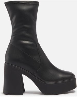 Steve Madden Low Phoenix Leather Platform Boots - Black