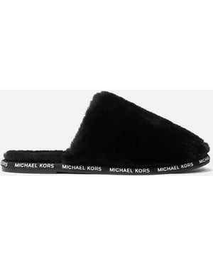 MICHAEL Michael Kors Frieda Faux Fur Slippers - Black