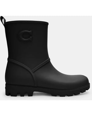 COACH Ryder Rubber Rain Boots - Black