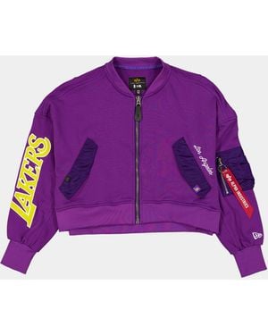 KTZ Los Angeles Lakers X Alpha X L-2b French Terry Jacket Womens - Purple