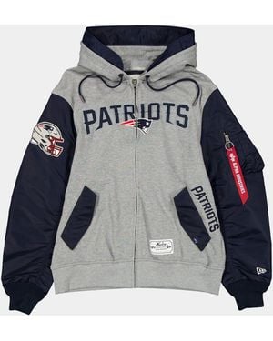 KTZ New England Patriots X Alpha X Ma-1 Zip Up Hoodie - Blue