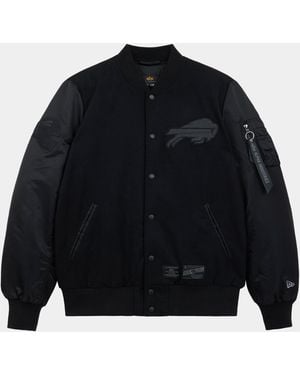 KTZ Buffalo Bills X Alpha X Wool Varsity Ma-1 Bomber Jacket - Blue