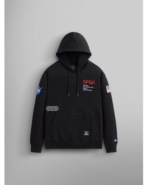 Alpha Industries Nasa Worm Logo Hoodie - Black