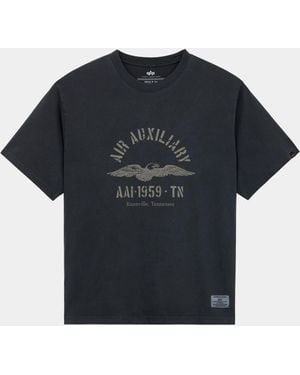 Alpha Industries Essential Battlewash Air Aux Tee - Blue