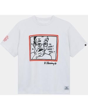 Keith Haring X Alpha Graphic Tee "hee Hee" - White