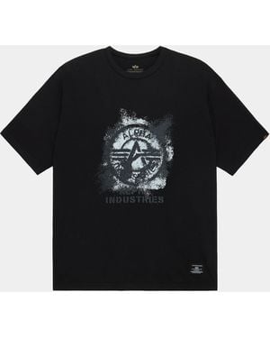 Alpha Industries Relaxed Faded Print Tee - Black