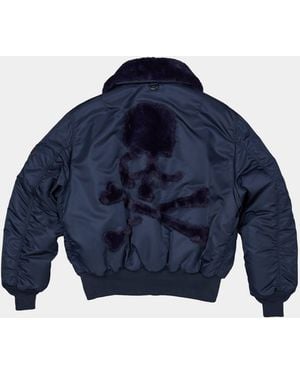 Alpha Industries Alpha X Mastermind Reversible Faux Mouton B-15 Flight Jacket - Blue