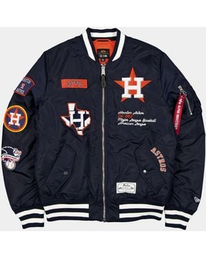 KTZ Houston Astros X Alpha X Ma-1 Bomber Jacket - Blue