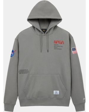 Alpha Industries Nasa Worm Logo Hoodie - Gray