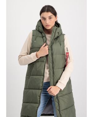 Alpha Industries Long Puffer Vest W - Green
