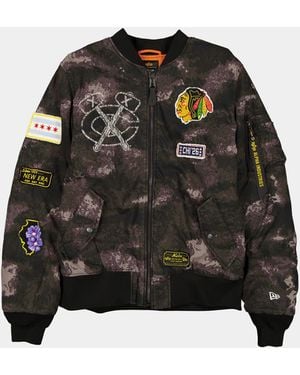 KTZ Chicago Blackhawks X Alpha X Ma-1 Bomber Jacket (black Camo)