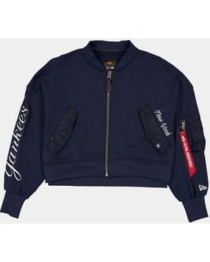 Alpha Industries New York Yankees X Alpha X New Era L-2b French Terry Jacket Womens - Blue