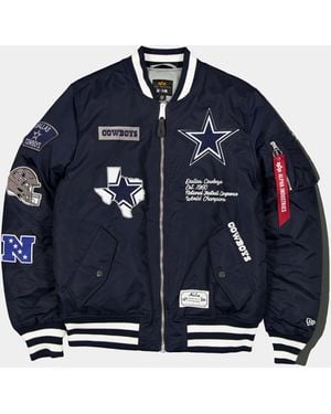 KTZ Dallas Cowboys X Alpha X Ma-1 Bomber Jacket - Blue