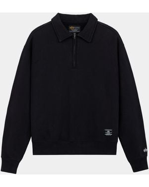 Alpha Industries Essential 1/4 Zip Sweatshirt - Blue