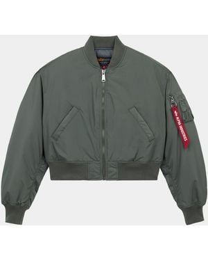 Alpha Industries Ma-1 Cropped Oxford Bomber Jacket Womens - Green