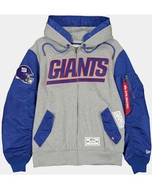 KTZ New York Giants X Alpha X Ma-1 Zip Up Hoodie - Blue