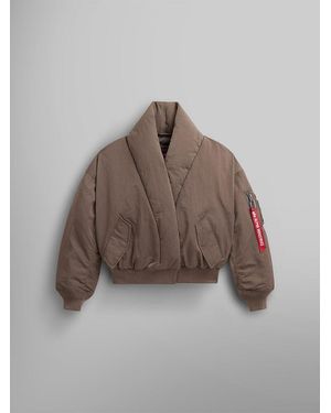 Alpha Industries Shawl Collar Bomber Jacket Womens - Brown