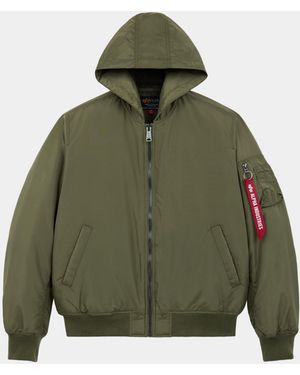 Alpha Industries Ma-1 Hooded Oxford Flight Jacket - Green