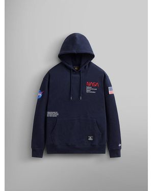 Alpha Industries Nasa Worm Logo Hoodie - Blue