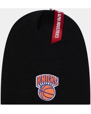 Alpha Industries New York Knicks X Alpha X New Era Short Cuff Knit Beanie - Black