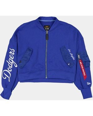 Alpha Industries Los Angeles Dodgers X Alpha X New Era L-2b French Terry Jacket Womens - Blue