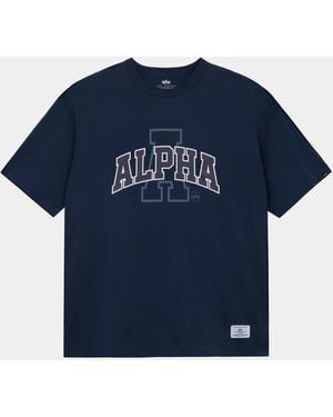 Alpha Industries Relaxed Collegiate A Tee - Blue