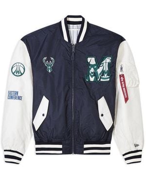 KTZ Milwaukee Bucks X Alpha X L-2b Bomber Jacket - Blue