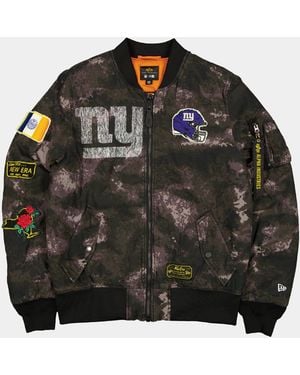 KTZ New York Giants X Alpha X Ma-1 Bomber Jacket (black Camo)