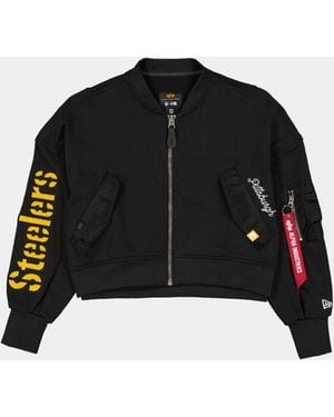 KTZ Pittsburgh Steelers X Alpha X L-2b French Terry Jacket Womens - Black