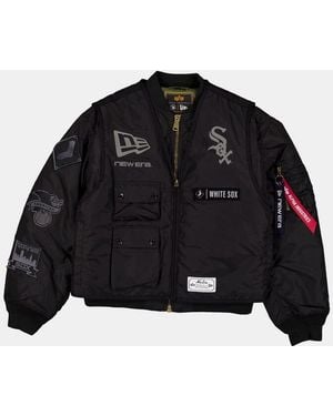 Alpha Industries Chicago White Sox X Alpha X New Era Ma-1 Bomber Jacket With Vest - Black