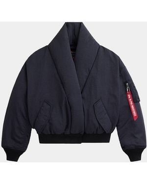 Alpha Industries Shawl Collar Bomber Jacket Womens - Blue