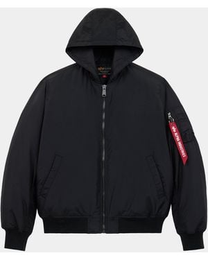 Alpha Industries Ma-1 Hooded Oxford Flight Jacket - Blue