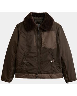 Alpha Industries Nylon Aviator Jacket - Brown