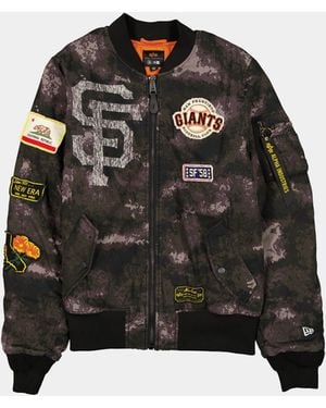 KTZ San Francisco Giants X Alpha X Ma-1 Bomber Jacket (black Camo)