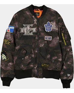 KTZ Toronto Maple Leafs X Alpha X Ma-1 Bomber Jacket (black Camo)