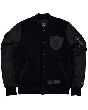 Alpha Industries Las Vegas Raiders X Alpha X New Era Wool Varsity Ma-1 Bomber Jacket - Black