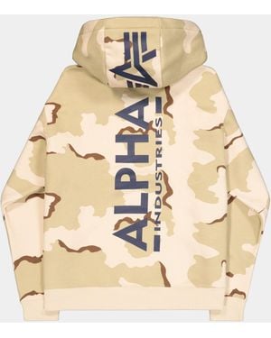 Alpha Industries Backprint Camo Hoodie - Natural