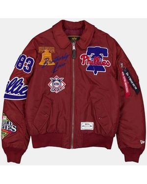 Alpha Industries Philadelphia Phillies X Alpha X New Era Ma-1 Collared Bomber Jacket