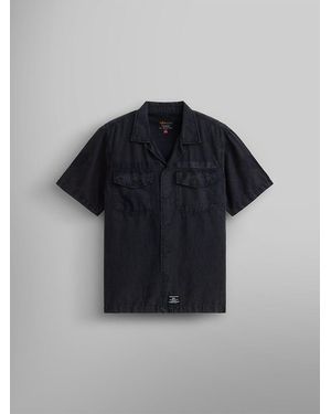 Alpha Industries Short Sleeve Washed Fatigue Shirt Jacket - Blue