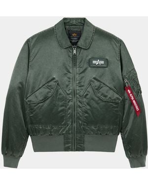 Alpha Industries Cwu 45/p Battlewash Bomber Jacket (heritage) - Green