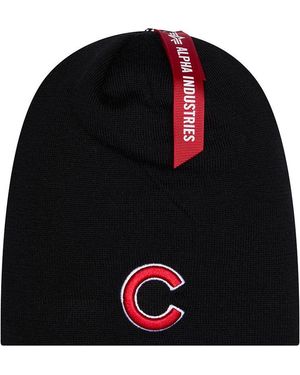 Alpha Industries Chicago Cubs X Alpha X New Era Short Cuff Knit Beanie - Black