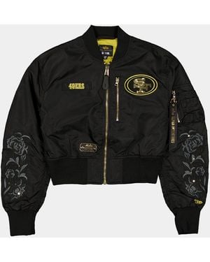 Alpha Industries San Francisco 49ers X Alpha X New Era L-2b Cropped Bomber Jacket Womens - Black