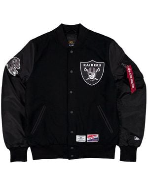 KTZ Las Vegas Raiders X Alpha X Ma-1 Bomber Jacket - Black